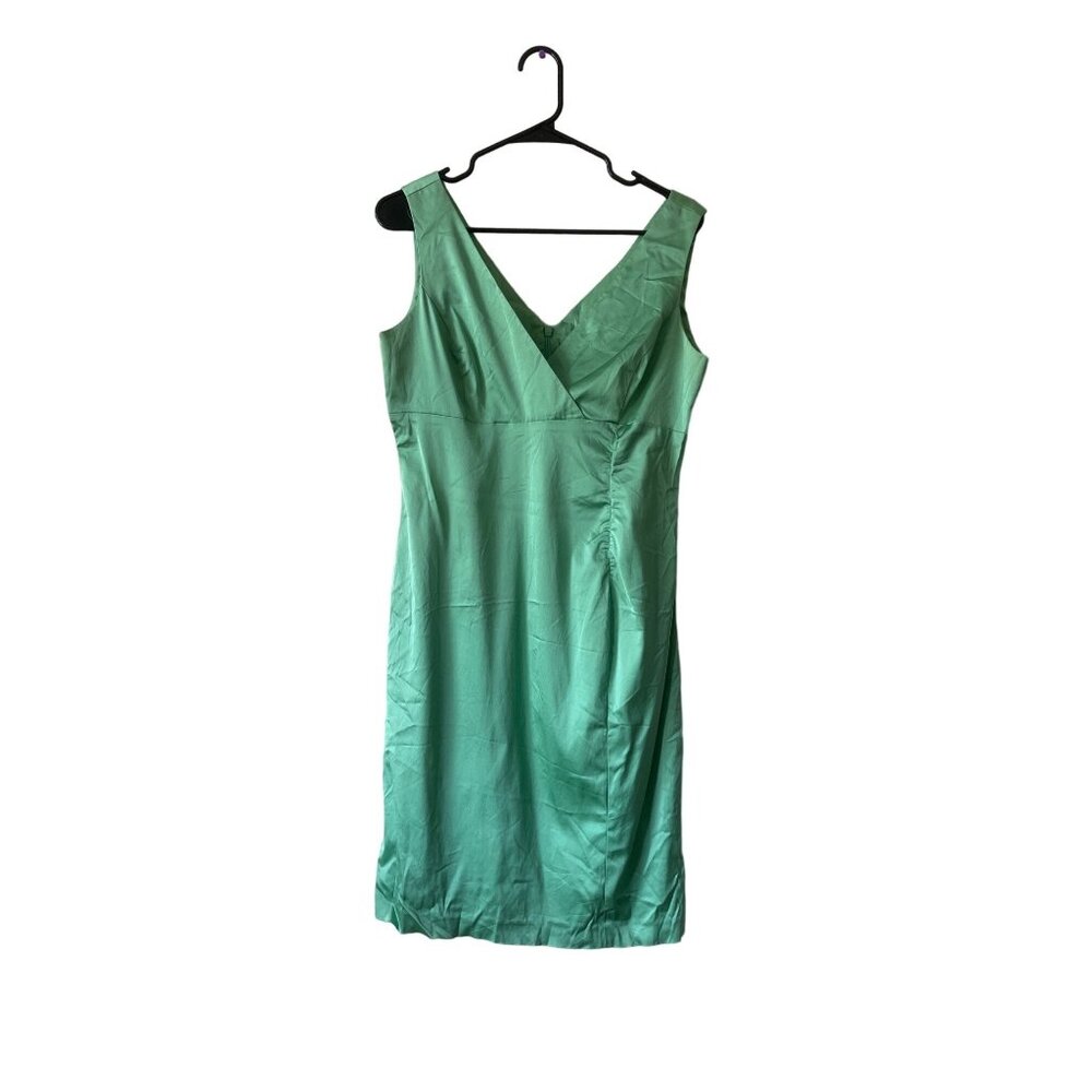 Vintage Donna Ricco Satin‎ Like Women's Size 12P V Neck Y2K Midi Slip Dress
